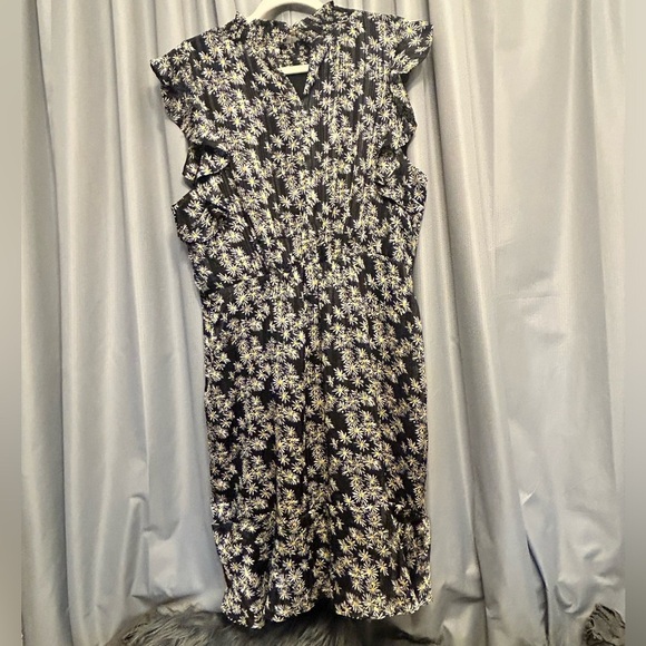 1/2off Rushed front with tie sleeveless Sam Edelman dress 14 daisy print - Picture 7 of 12